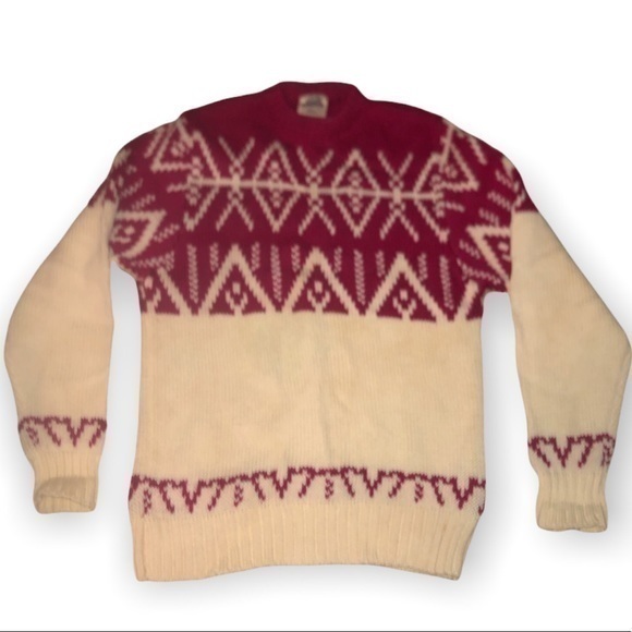 Sears Robuck and Co vintage men’s wool Christmas holiday knit sweater M